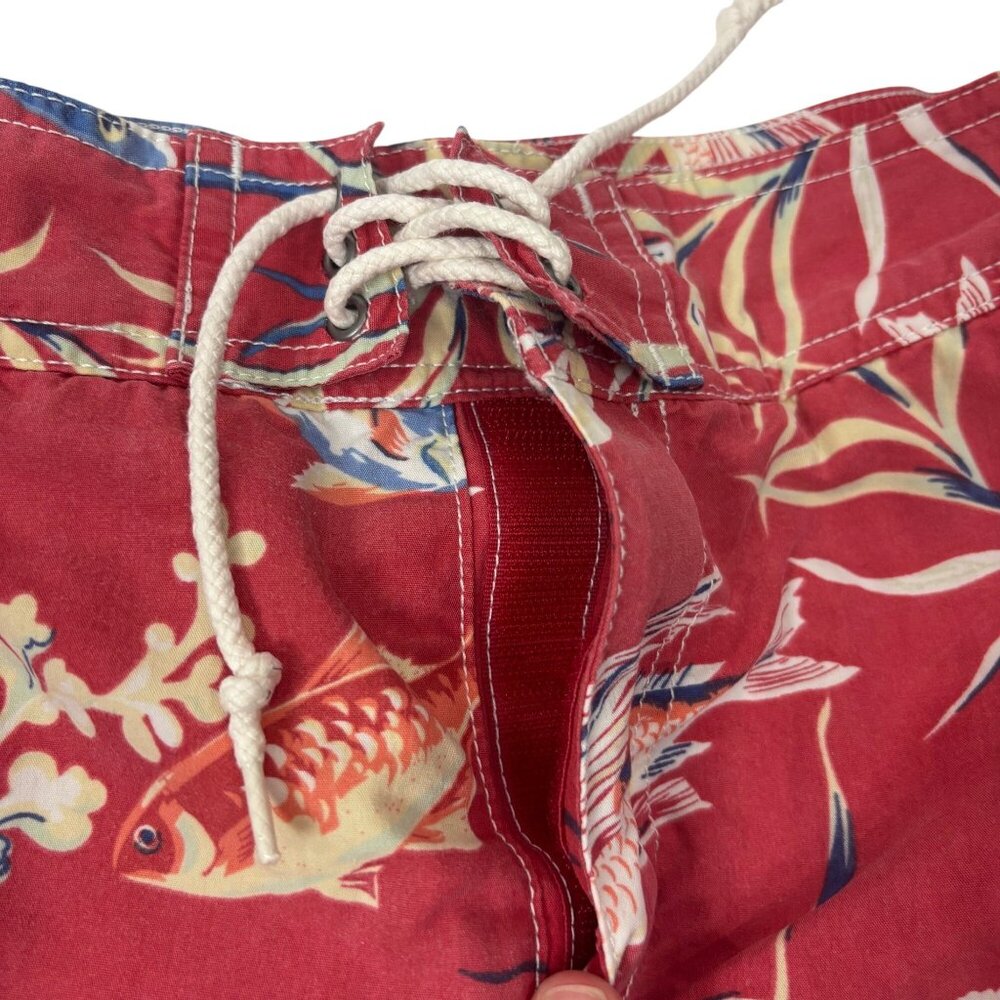 Polo By Ralph Lauren Boys Swim Board Shorts Large Red Fish Novelty Print Vintage - Picture 4 of 10